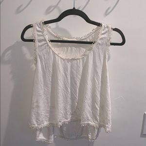 White cropped tank top
